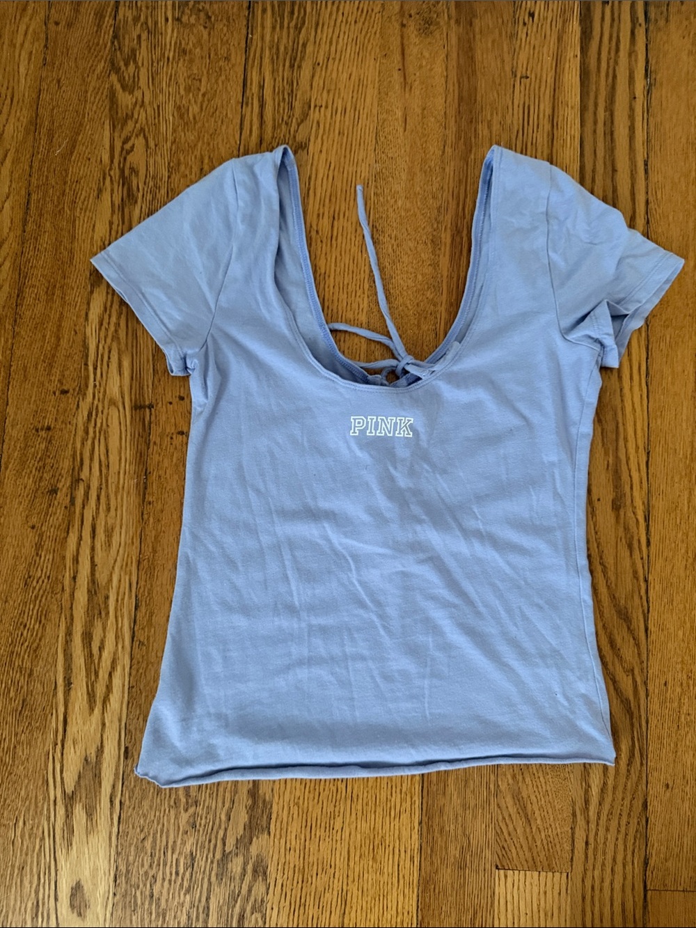 PINK Victoria's Secret Light Lavender Scoop-Back Short Sleeve Tee